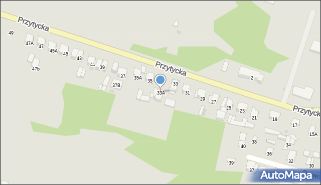 Radom, Przytycka, 33A, mapa Radomia