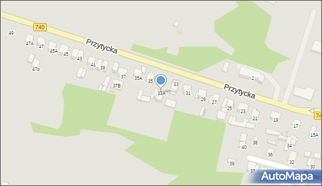 Radom, Przytycka, 33A, mapa Radomia