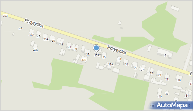 Radom, Przytycka, 35A, mapa Radomia