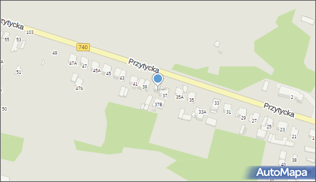 Radom, Przytycka, 37A, mapa Radomia