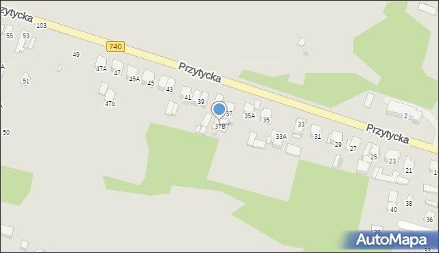 Radom, Przytycka, 37B, mapa Radomia