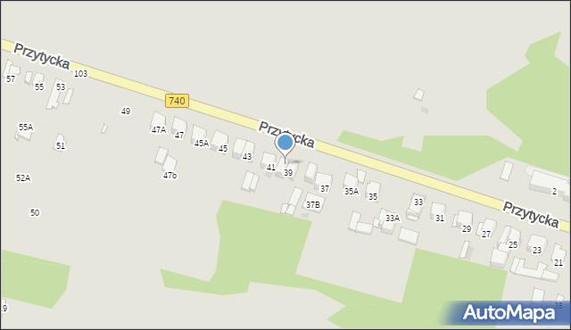 Radom, Przytycka, 39A, mapa Radomia