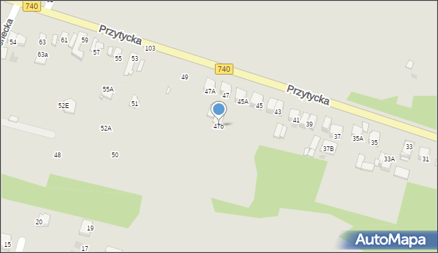 Radom, Przytycka, 47b, mapa Radomia