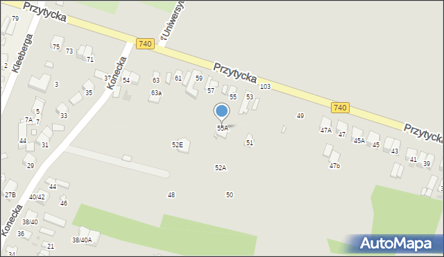 Radom, Przytycka, 55A, mapa Radomia