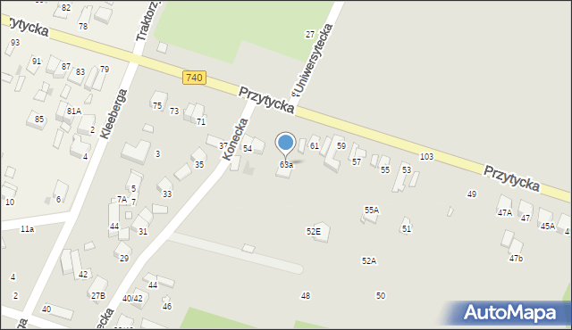 Radom, Przytycka, 63a, mapa Radomia