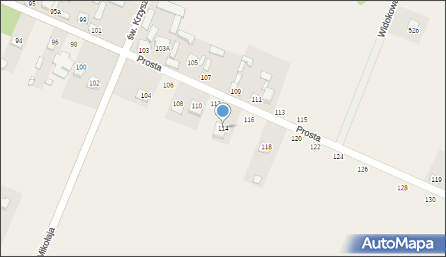 Radomice, Prosta, 114, mapa Radomice