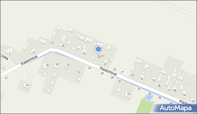 Radomice, Prosta, 21, mapa Radomice