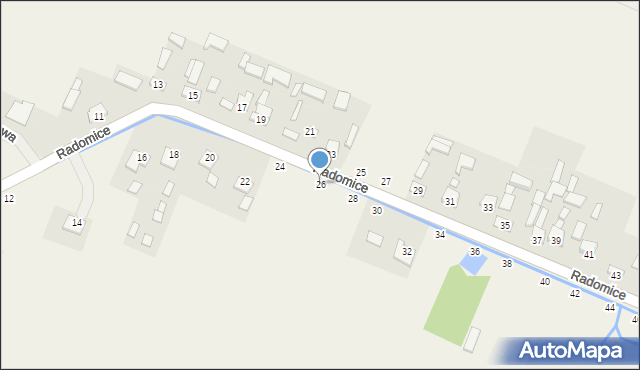 Radomice, Prosta, 26, mapa Radomice