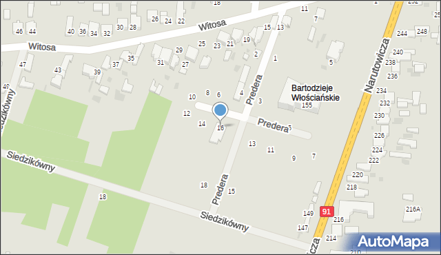 Radomsko, Predera Bronisława, ks., 16, mapa Radomsko