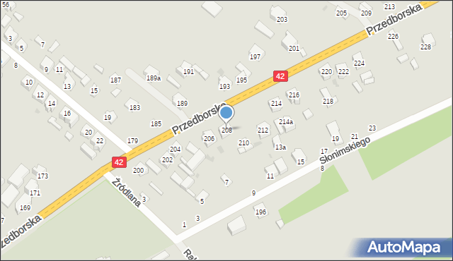 Radomsko, Przedborska, 208, mapa Radomsko