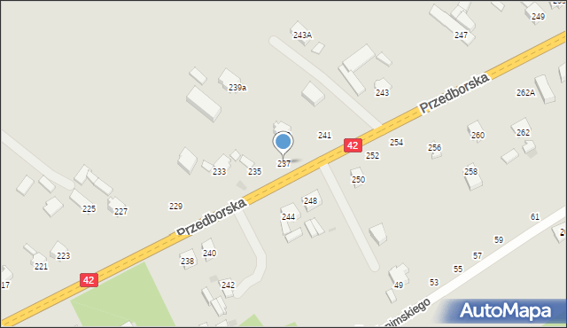 Radomsko, Przedborska, 237, mapa Radomsko