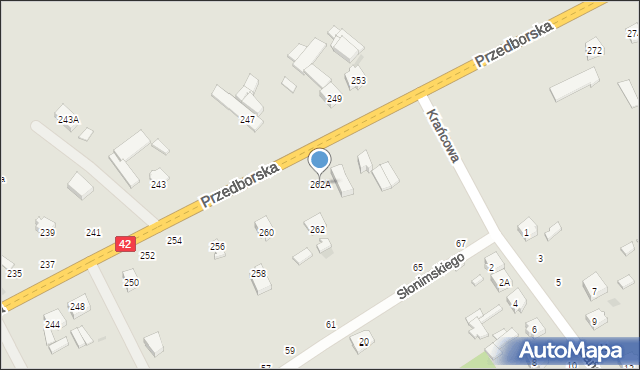 Radomsko, Przedborska, 262A, mapa Radomsko