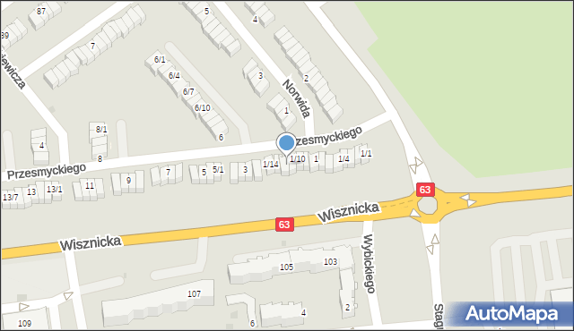 Radzyń Podlaski, Przesmyckiego Zenona, 1/12, mapa Radzyń Podlaski