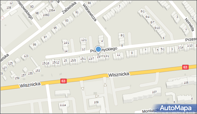 Radzyń Podlaski, Przesmyckiego Zenona, 13, mapa Radzyń Podlaski