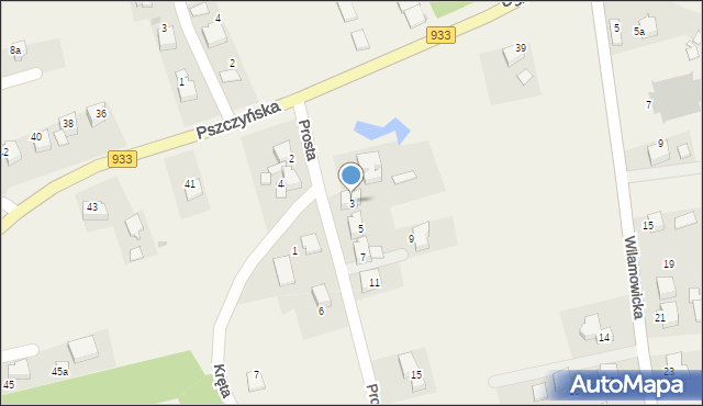 Rajsko, Prosta, 3, mapa Rajsko