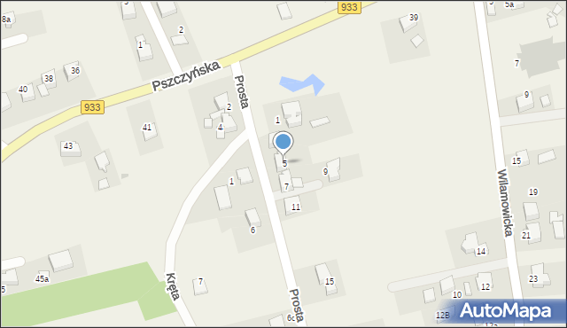 Rajsko, Prosta, 5, mapa Rajsko