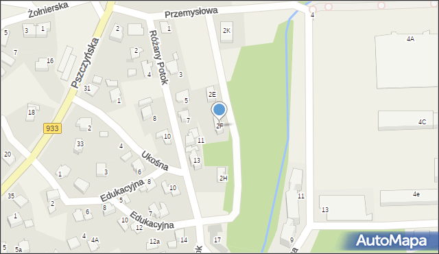 Rajsko, Przemysłowa, 2F, mapa Rajsko