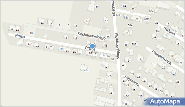 Raszyn, Prusa Bolesława, 1F, mapa Raszyn