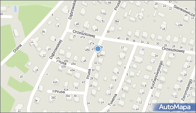 Rawa Mazowiecka, Prusa, 34, mapa Rawa Mazowiecka