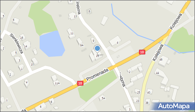 Recz, Promenada, 15, mapa Recz