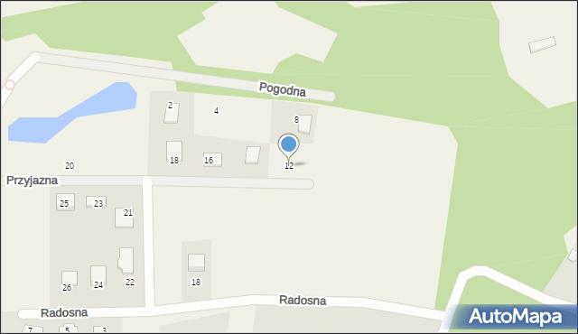 Redzikowo, Przyjazna, 12, mapa Redzikowo