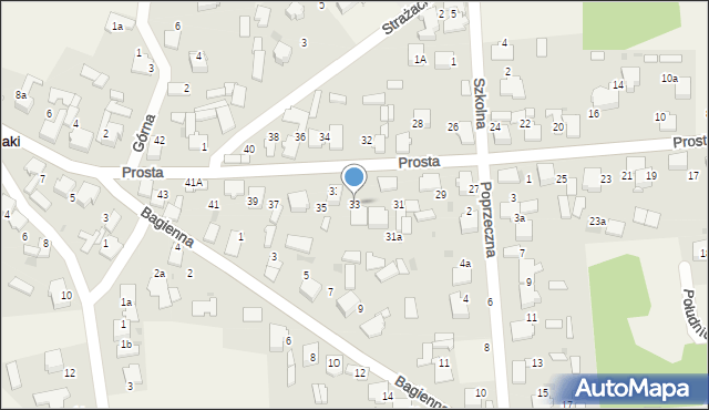Rodaki, Prosta, 33, mapa Rodaki