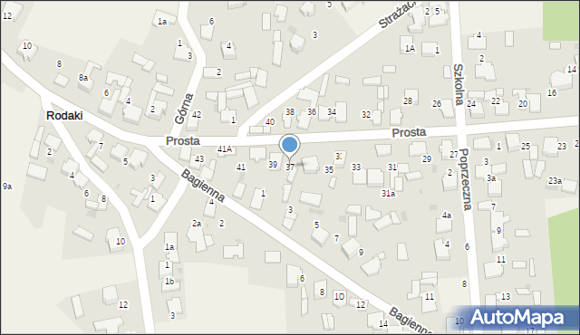 Rodaki, Prosta, 37, mapa Rodaki