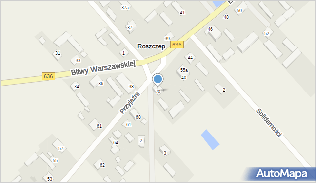 Roszczep, Przyjaźni, 70, mapa Roszczep