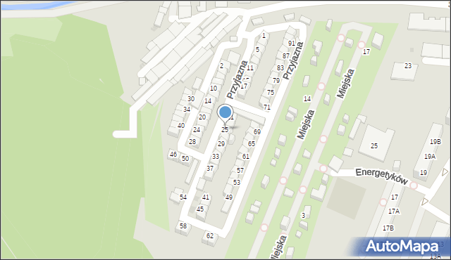 Ruda Śląska, Przyjazna, 25, mapa Rudy Śląskiej