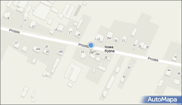 Rybna, Prosta, 24a, mapa Rybna