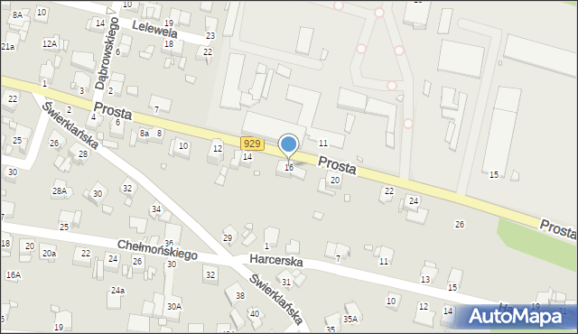 Rybnik, Prosta, 16, mapa Rybnika