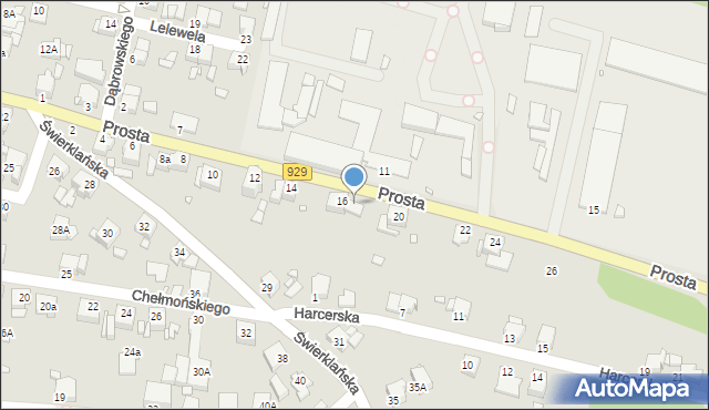 Rybnik, Prosta, 18, mapa Rybnika