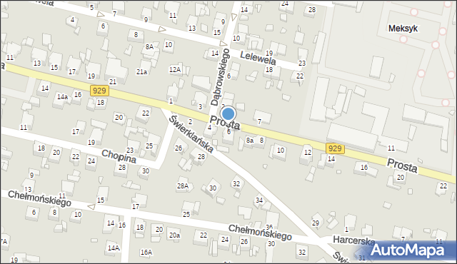 Rybnik, Prosta, 6, mapa Rybnika