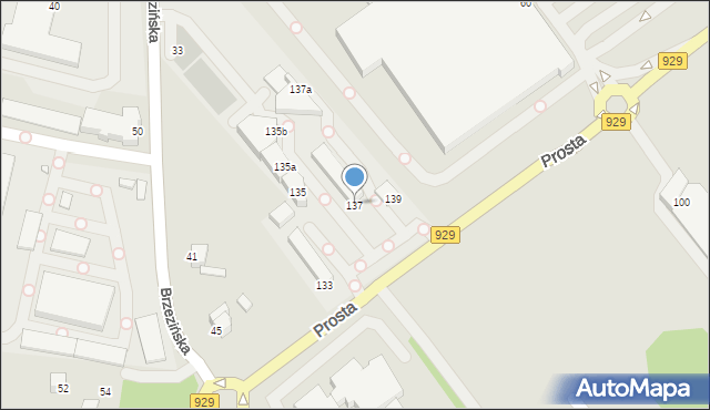 Rybnik, Prosta, 137, mapa Rybnika