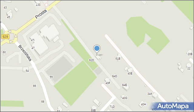 Rybnik, Prosta, 84c, mapa Rybnika