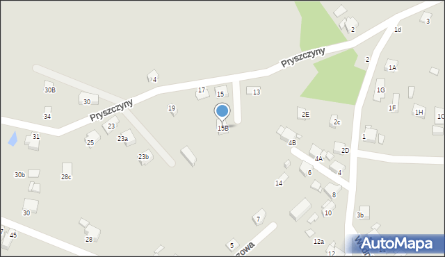 Rybnik, Pryszczyny, 15B, mapa Rybnika