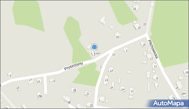 Rybnik, Pryszczyny, 2, mapa Rybnika