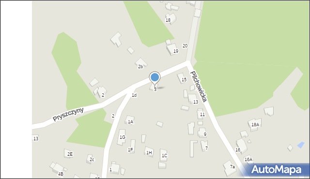 Rybnik, Pryszczyny, 3, mapa Rybnika