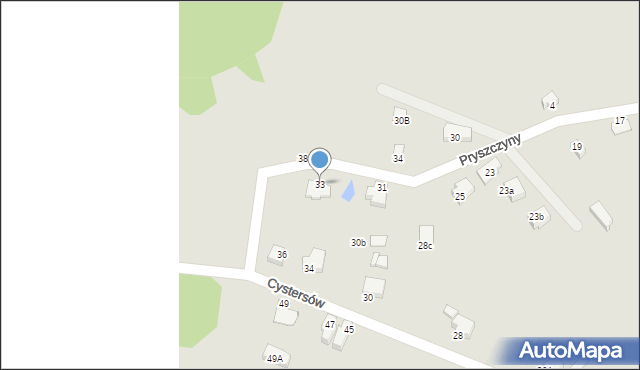 Rybnik, Pryszczyny, 33, mapa Rybnika