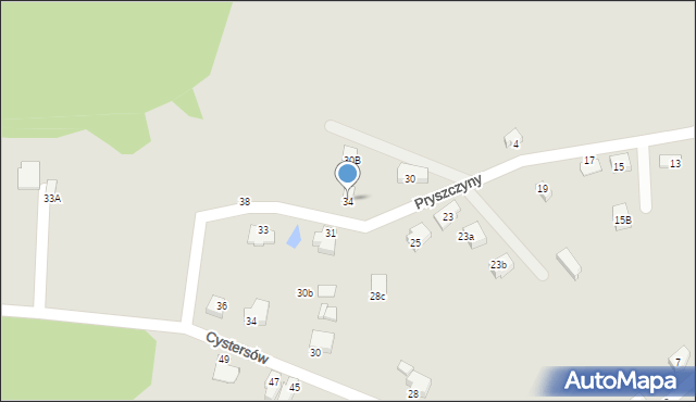 Rybnik, Pryszczyny, 34, mapa Rybnika