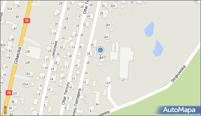 Rybnik, Przerwy-Tetmajera Kazimierza, 18A, mapa Rybnika