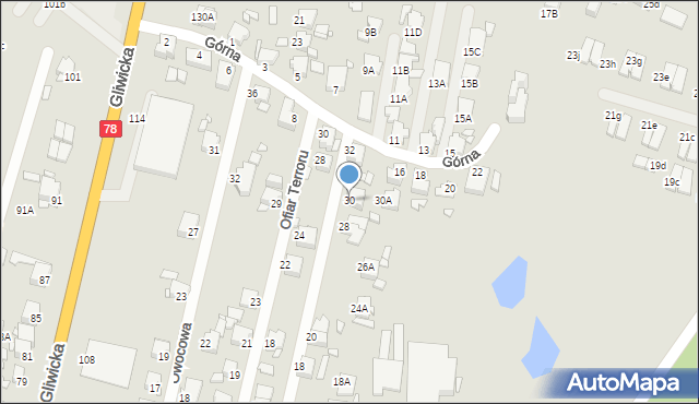 Rybnik, Przerwy-Tetmajera Kazimierza, 30, mapa Rybnika