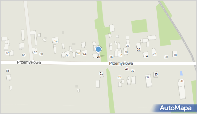 Ryki, Przemysłowa, 40, mapa Ryki