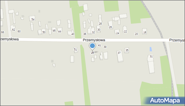 Ryki, Przemysłowa, 45, mapa Ryki