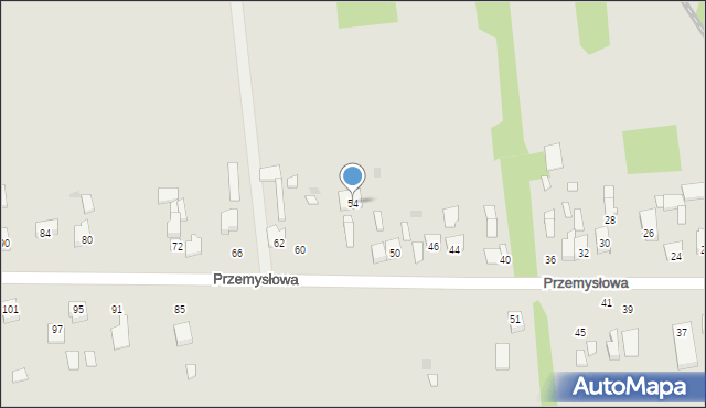 Ryki, Przemysłowa, 54, mapa Ryki