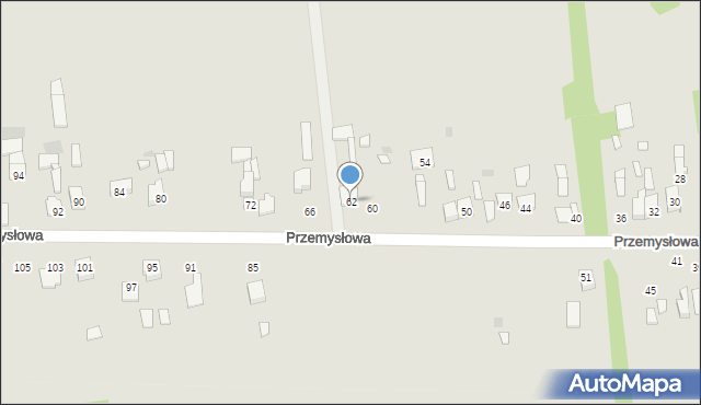 Ryki, Przemysłowa, 62, mapa Ryki