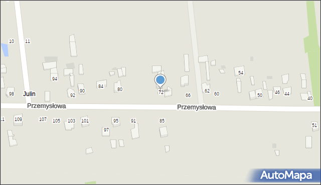 Ryki, Przemysłowa, 72, mapa Ryki