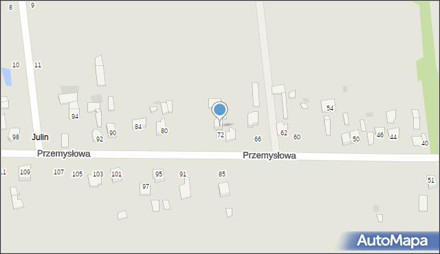 Ryki, Przemysłowa, 74, mapa Ryki