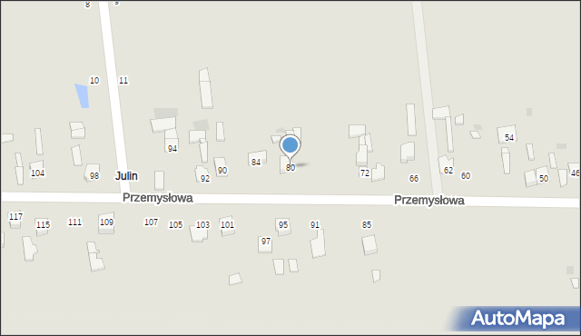 Ryki, Przemysłowa, 80, mapa Ryki