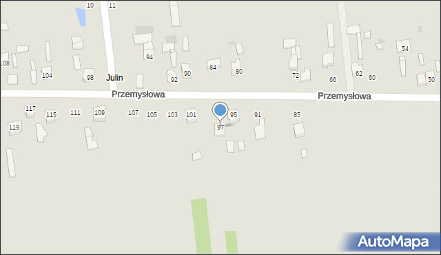 Ryki, Przemysłowa, 97, mapa Ryki